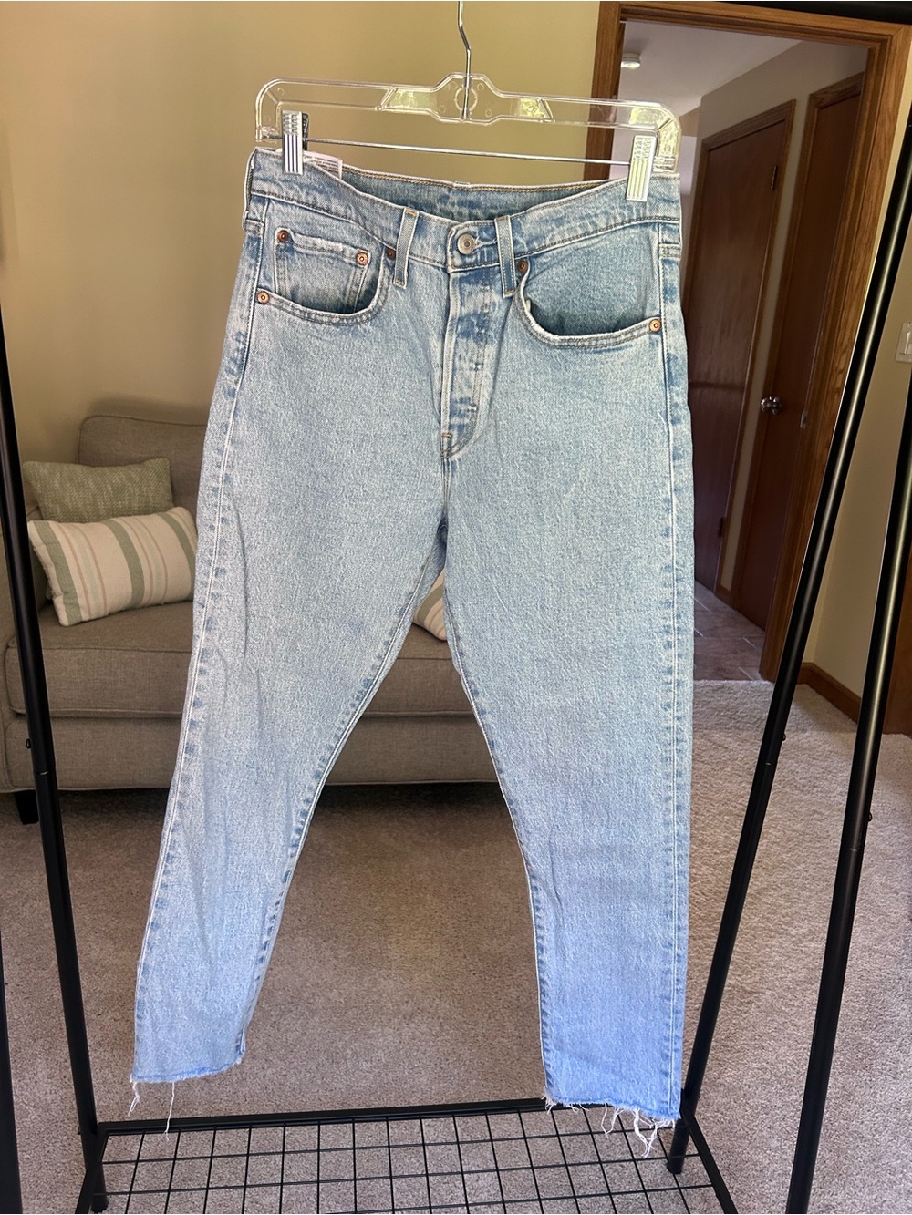 Levi's Light Blue Cropped Ankle Jeans